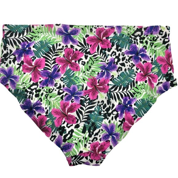 Swimsuits For All Womens Floral High Waist Bikini Bottom Size 22 Nylon/Spandex - Picture 7 of 8